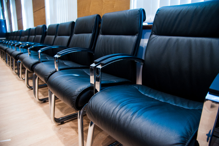Conference table and chairs in meeting roomの写真素材
