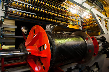 Manufacture of tires. Tyre production machine conveyor
