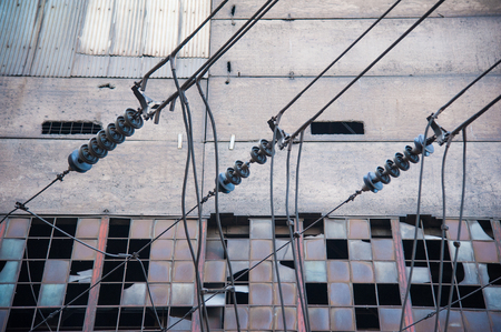 Metal structures and buildings of the old metallurgical plant inside and outsideの写真素材