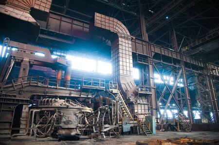 Metal structures and buildings of the old metallurgical plant inside and outsideの写真素材