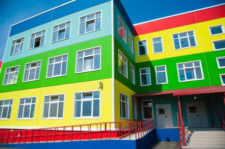 Building a new kindergarten on a Sunny summer dayの写真素材