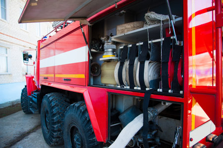 Firefighter in action. Emergency safety. Protection, rescue from danger