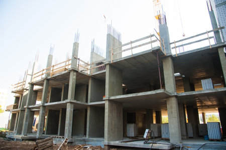 Multi-storey building. Construction of multi-storey residential building