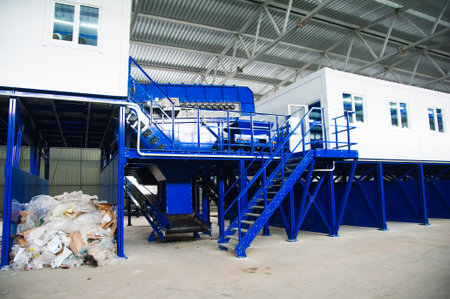 Waste processing plant. Technological process. Recycling and storage of waste for further disposal....