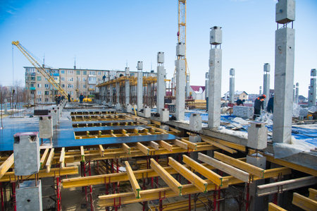 Multi-storey building. Construction of multi-storey residential building