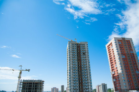 Multi-storey building. Construction of multi-storey residential building