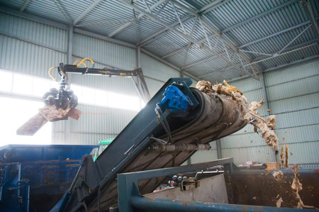 Waste processing plant. Technological process. Recycling and storage of waste for further disposal....