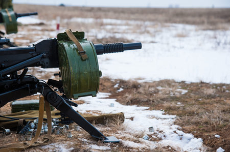 Rifle ready to fire on the shooting range