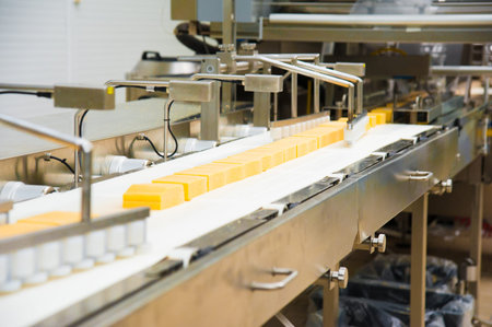 Industrial production of hard cheeses. Cheese is very tasty and healthy product