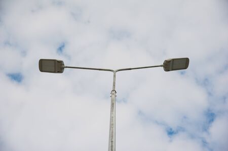 Street lamp with beautiful blue sky in backgroundの写真素材