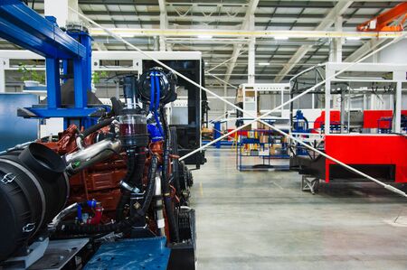 Technological line for the production of buses. Bus production manufactureの写真素材