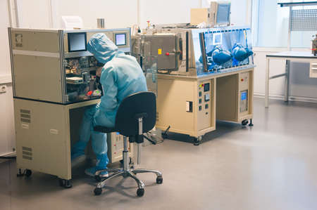 Interior of modern research laboratory. People at work in the scientific laboratoryの写真素材