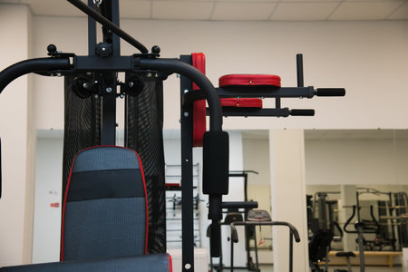 Interior of new modern gym with equipment