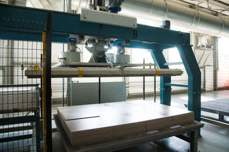 Factory for production of ceramic tiles. Conveyor line for ceramic tile at heavy plant. The process of making ceramic tilesの写真素材