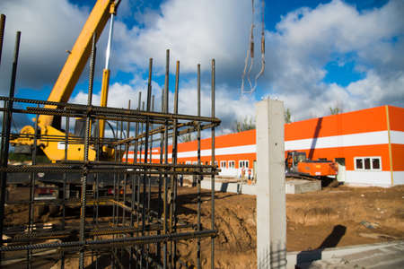 Multi-storey building. Construction of multi-storey residential buildingの写真素材