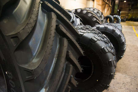 Manufacture of tires. Tire production machine conveyorの写真素材