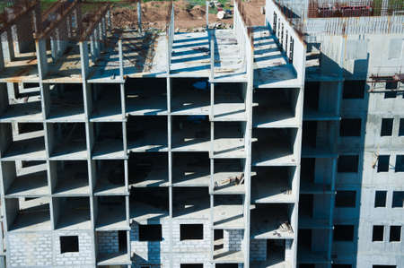 Multi-storey building. Construction of multi-storey residential buildingの写真素材
