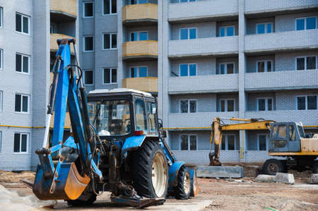 Multi-storey building. Construction of multi-storey residential buildingの写真素材