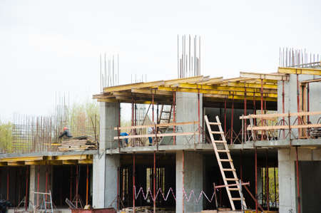 Multi-storey building. Construction of multi-storey residential buildingの写真素材
