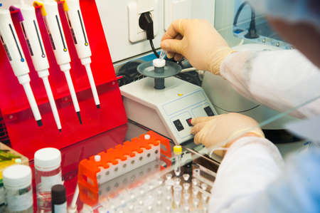 Interior of modern research laboratory. People at work in the scientific laboratoryの写真素材