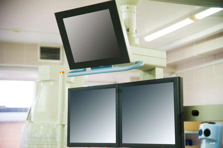 Empty modern operating room with medical technology.の写真素材
