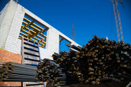 Multi-storey building. Construction of multi-storey residential buildingの写真素材