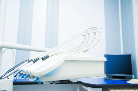 Professional Dentist tools in the dental office. Dental Hygiene and Health conceptual imageの写真素材