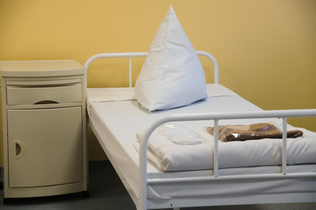 Rehabilitation department of infectious diseases hospital, ready to receive patients with COVID-19, pneumonia or other infectious diseasesの写真素材