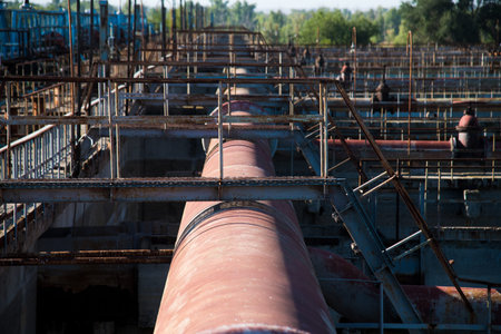 Aeration pool of the municipal wastewater treatment plant water treatment plant