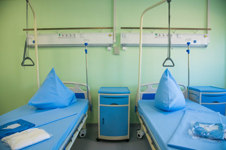 Rehabilitation department of infectious diseases hospital, ready to receive patients with COVID-19,...