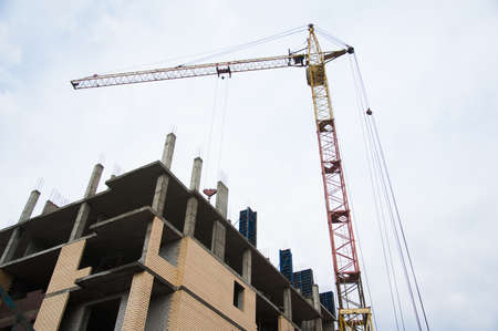 Multi-storey building. Construction of multi-storey residential buildingの写真素材