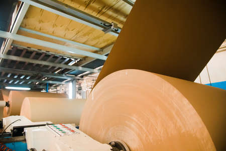 A very large roll of paper is in productionの写真素材