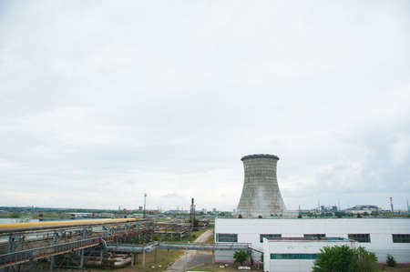 Thermal power plant. Technology and industry. Heat supplyの写真素材
