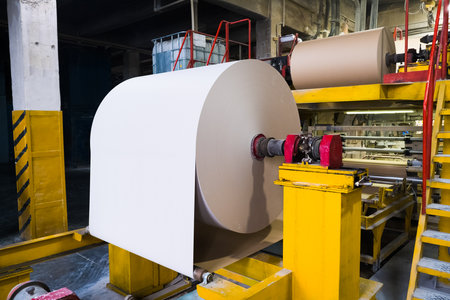 Industrial line for the production of gypsum board for construction. Plant for the production of construction and finishing materialsの写真素材