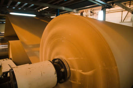 A very large roll of paper is in productionの写真素材