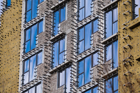 Multi-storey building. Construction of multi-storey residential buildingの写真素材