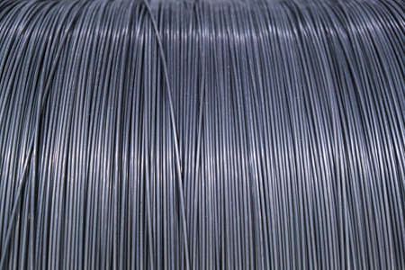 Machines, equipment and coils with wire. Wire production plantの写真素材