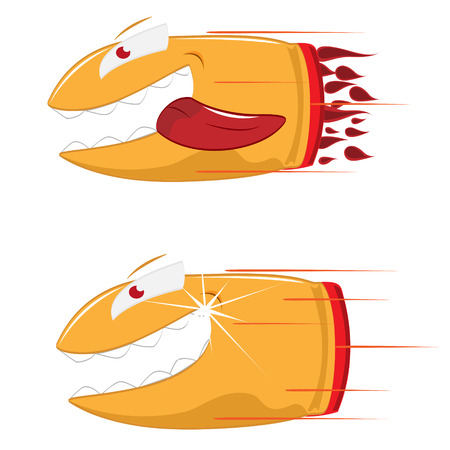 vector cartoon flying bulletのイラスト素材