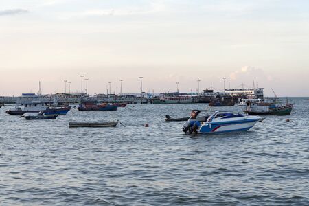 Parking of boats in the sea near Pattaya.の写真素材