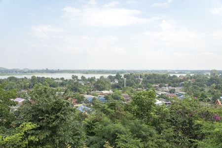 The view of the lake and the hills in summer Sunny day.の写真素材