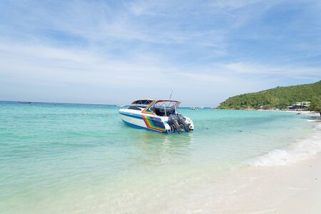 Boat near the shore in Sunny weather.の写真素材