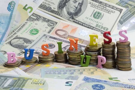 Different money are on the table.の写真素材