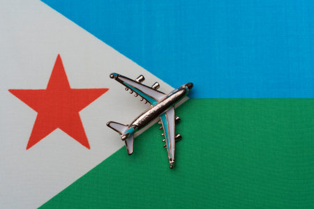 Plane over Djibouti flag