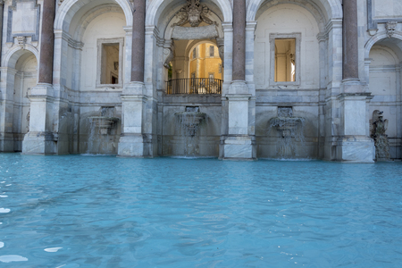 Fontana Dell'acqua Paola also known as Il Fontanone, the big fountain is a monumental fountain located on the Janiculum hill in Rome. Italy.のeditorial素材