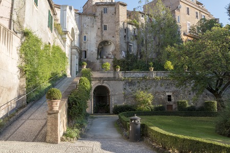 Residential building at Villa D'este on a summer day.のeditorial素材