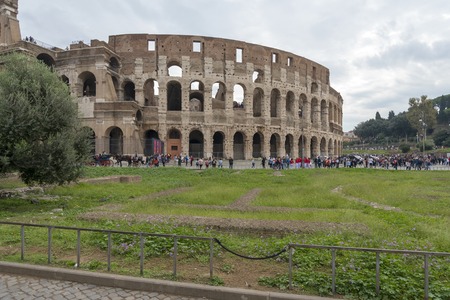 Arches of the Colosseum close-up.のeditorial素材