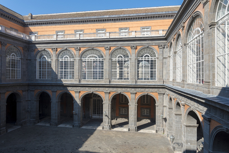 Courtyard of the Royal Palace in Naples.のeditorial素材