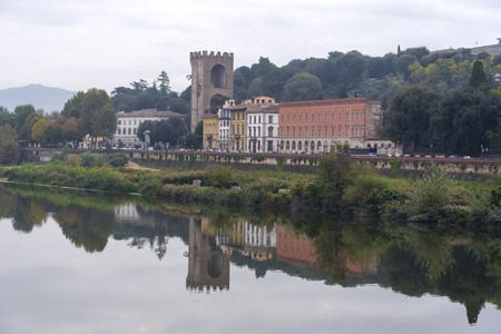 Torre San Niccolo near the Arno river in Florence.のeditorial素材