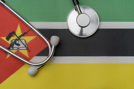 On the flag of Mozambique is a stethoscope.の写真素材