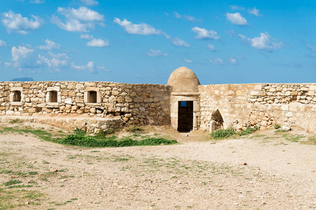 Bastion the fortress of Fortezza in Rethymno, Crete, Greece, the Wall of the old fortress.